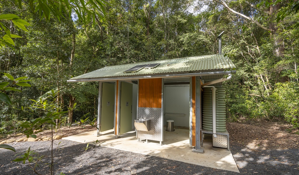 The toilet block at Never Never picnic area, Dorrigo National Park. Credit: John Spencer/DCCEEW &copy; DCCEEW