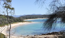 View of Shelly Beach from Moruya Heads lookout in Eurobodalla National Park. Photo: Tristan Ricketson &copy; Tristan Ricketson