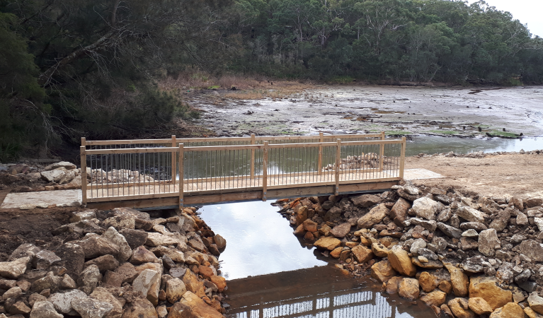 A bridge over Yeramba Lagoon along the loop walk in Georges River National Park. Photo: Barry Hodgson &copy; DPIE