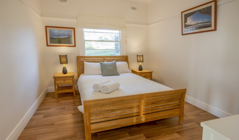 One of the bedrooms in Baileys Cottage, Glenrock State Conservation Area. Photo: John Spencer &copy; DPIE