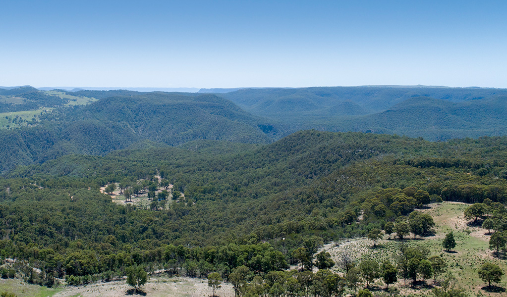 Aerial view of Tugalong area, Guula Ngurra National Park. Photo: Gareth Pickford &copy; DPE