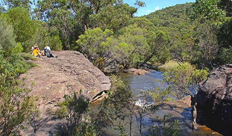 Kingfisher Pool campground, Heathcote National Park. Photo: John Yurasek &copy; OEH