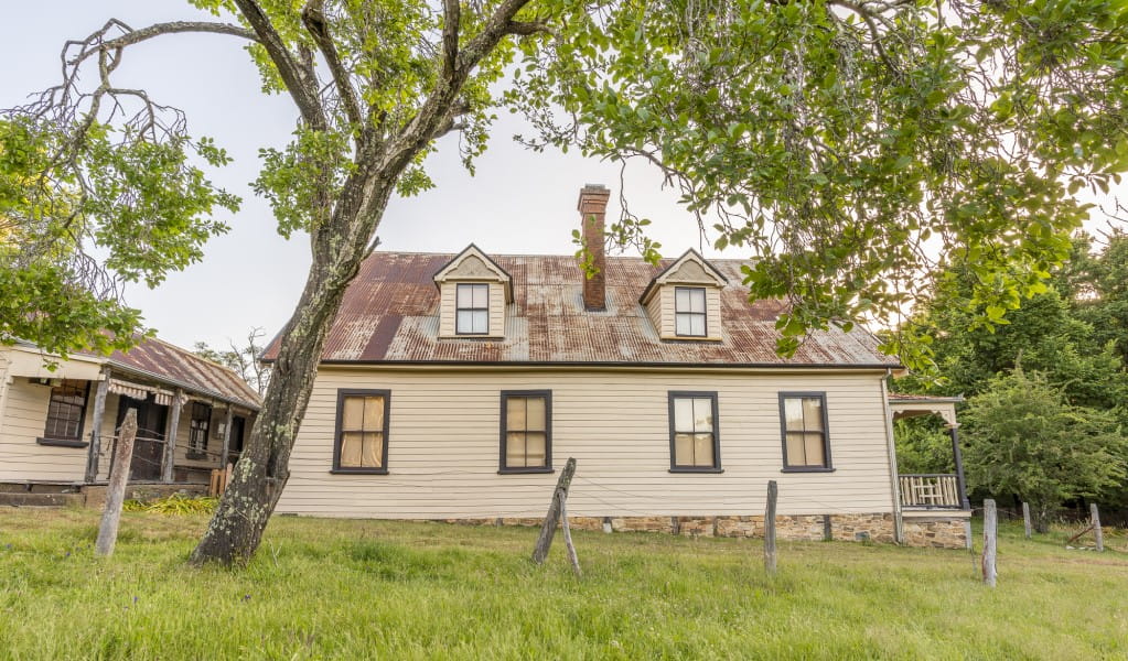 A side view of the exterior of Craigmoor house in Hill End Historic Site. Photo: John Spencer &copy; DPE