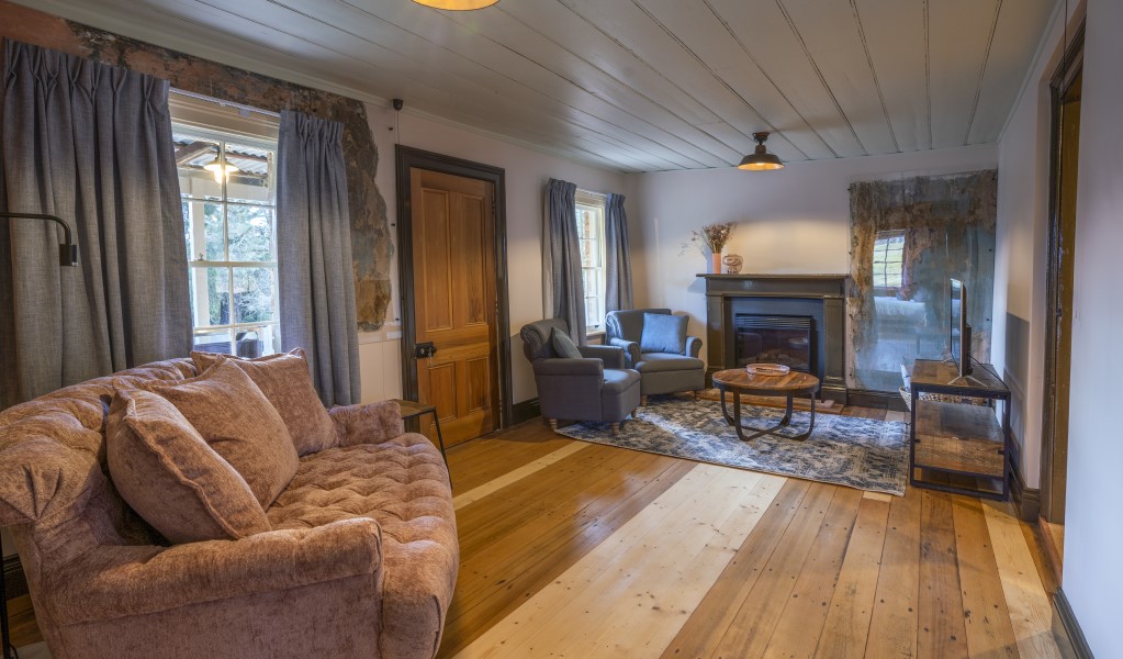 The lounge room at Fairfax House in Hill End Historic Site. Photo: John Spencer &copy; DPE