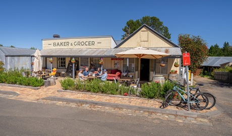 Visitors enjoy a coffee and cafe snack at General Store in Hill End Historic Site. Photo: John Spencer/DCCEEW &copy; DCCEEW