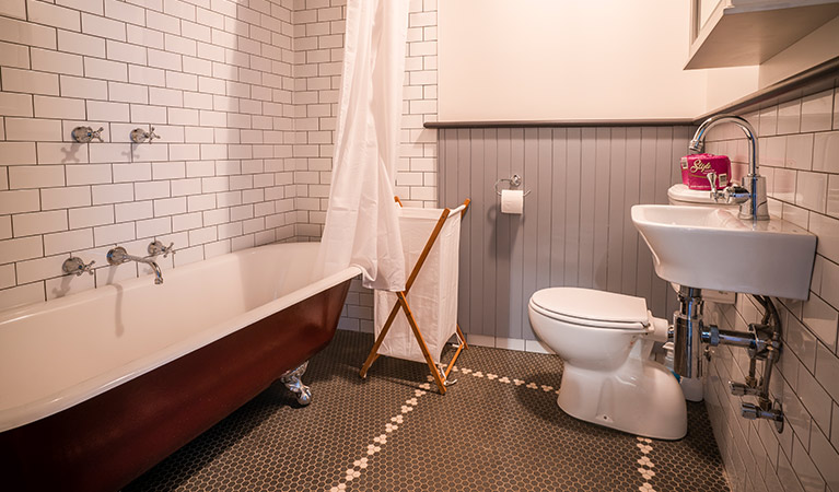 Guest bathroom, Hosies accommodation, Hill End Historic Site. Photo: J Spencer/OEH