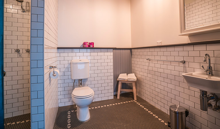 Bathroom in Hosies accommodation, Hill End Historic Site. Photo: J Spencer/OEH