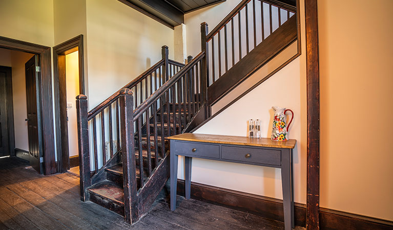 Entry level stairs at Hosies accommodation, Hill End Historic Site. Photo: J Spencer/OEH