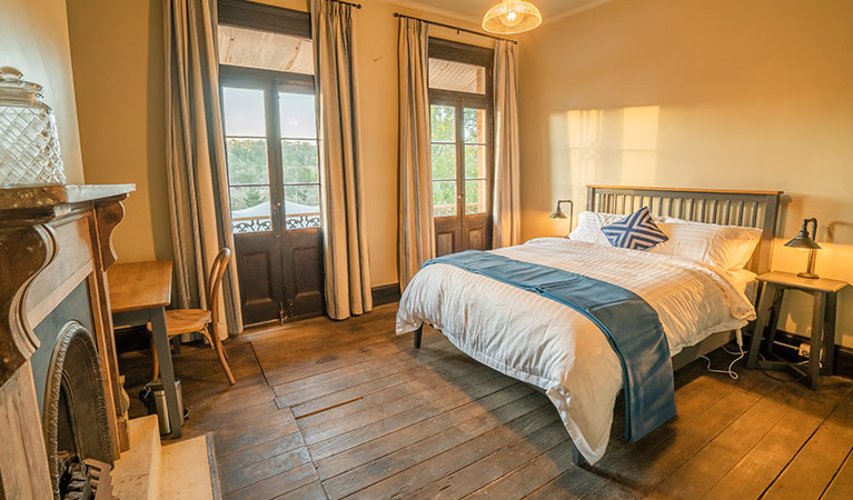 Bedroom at Hosies accommodation, Hill End Historic Site. Photo: J Spencer/OEH