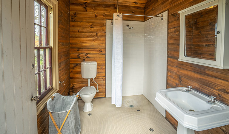 Bathroom with shower in Post Office Residence. Photo: John Spencer/OEH