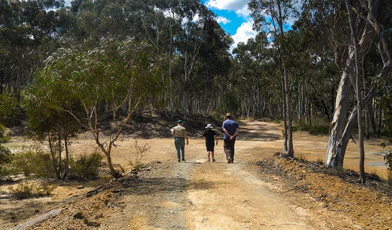 Visitors on their way to Valentines mine with an NPWS guide. Photo: Debby McGerty