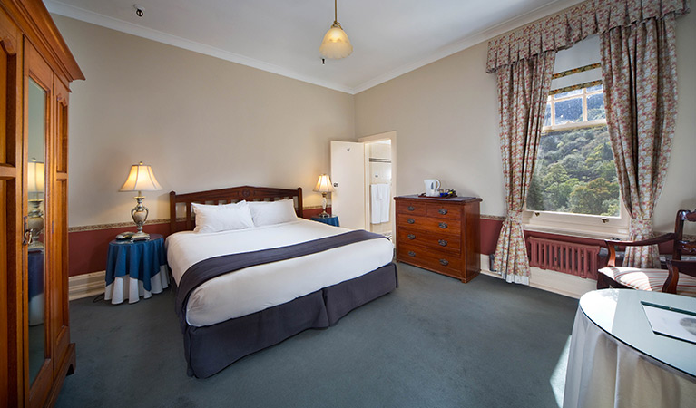 King guestroom at Jenolan Caves House, Jenolan Karst Conservation Reserve. Photo: Keith Maxwell, A Shot Above Photography