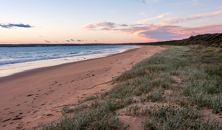 Sunrise over the beach at Hammerhead Point in Jervis Bay National Park. Photo: Michael Van Ewijk &copy; DPIE