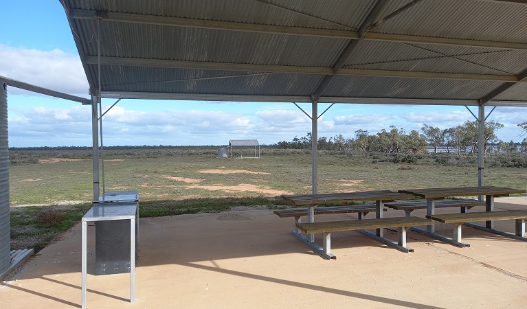 Covered picnic table and barbecue area, Kalyarr National Park. Photo: Mitchell Fosdick &copy; DPE  