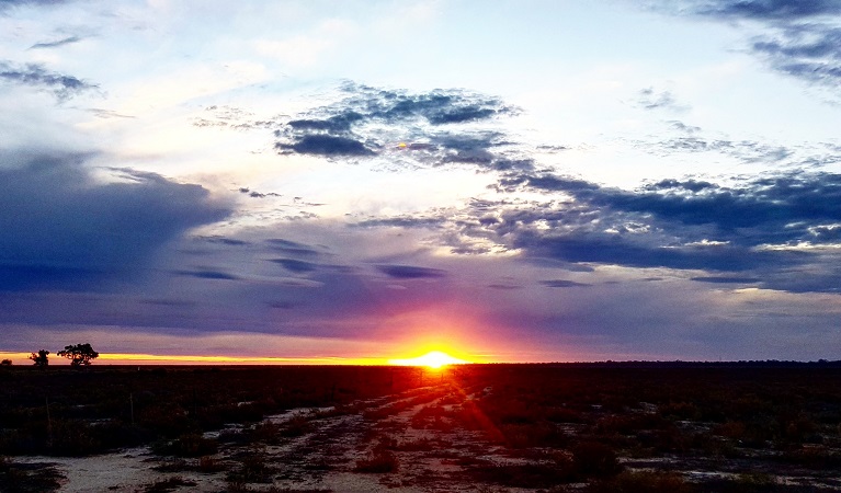 Sunset over the Hay Plain, Kalyarr National Park. Photo: Samantha Ellis &copy; DPIE