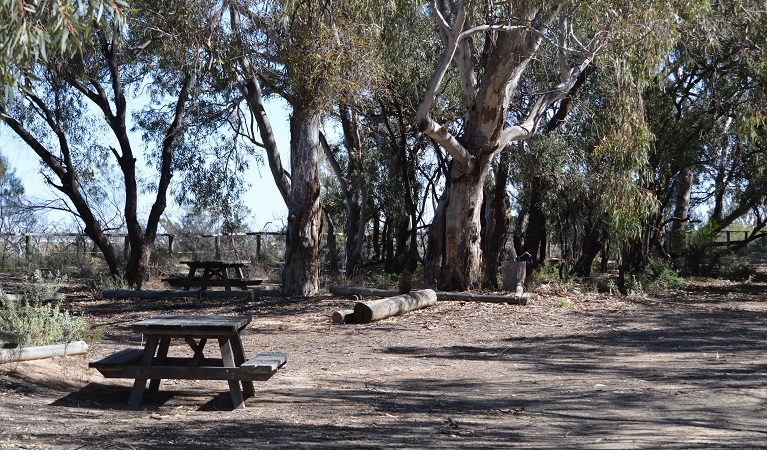 Picnic table at Cawndilla campground. Photo: Dinitee Haskard OEH