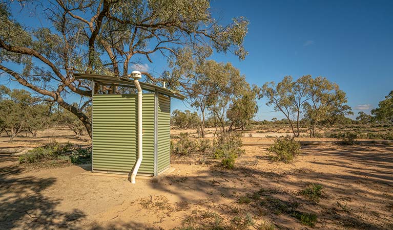 Toilet at campsite 34, Darling River campground. Photo: John Spencer/DPIE