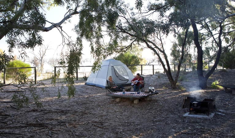 Campers in Lake Cawndilla campground. Photo: David Finnegan