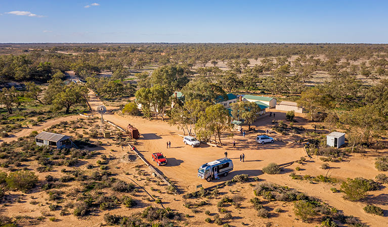 Aerial view of Kinchega Shearers Quarters. Photo: John Spencer/DPIE