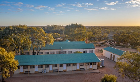 Aerial view of Kinchega Shearers Quarters. Photo: John Spencer/DPIE