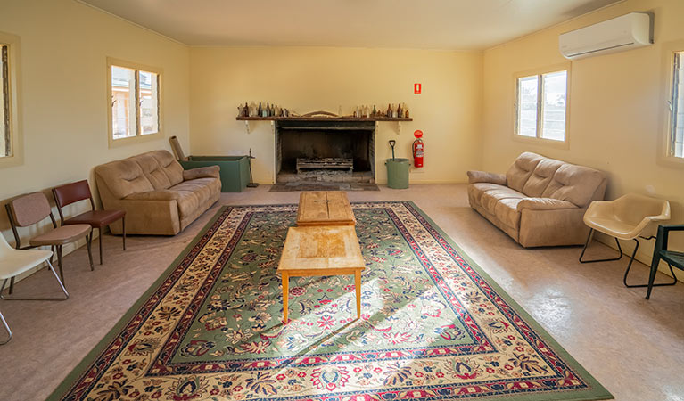 The lounge room at Kinchega Shearers Quarters. Photo: John Spencer/DPIE