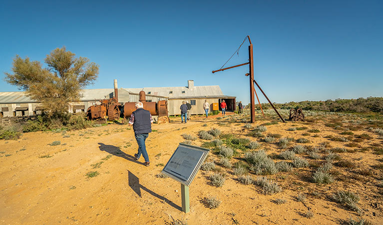 Visitors walking around the grounds of Kinchega Woolshed. Photo: John Spencer/DPIE