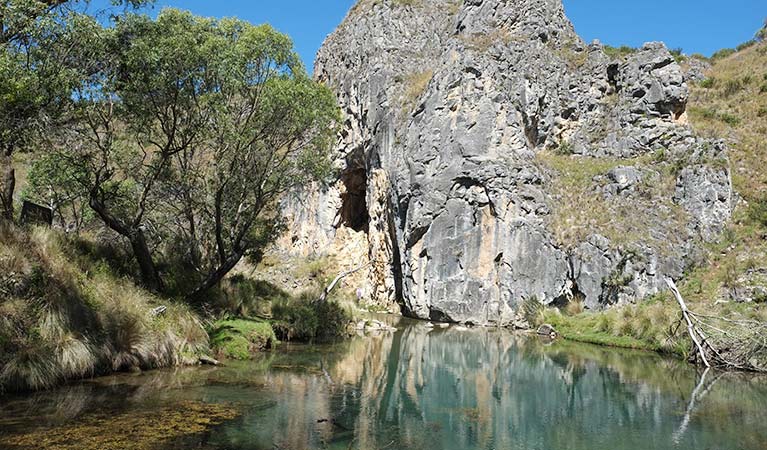 Blue Waterholes creek and cave, Kosciuszko National Park. Photo: Elinor Sheargold/DPIE