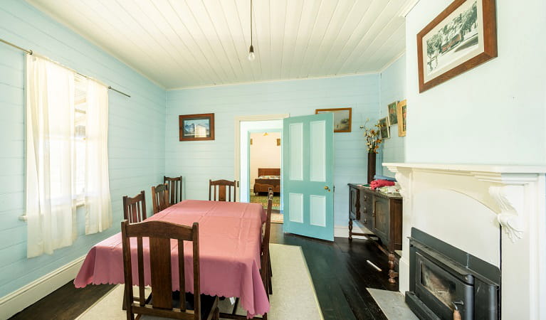 Currango Homestead dining room, Kosciuszko National Park. Photo: Murray Vanderveer/OEH
