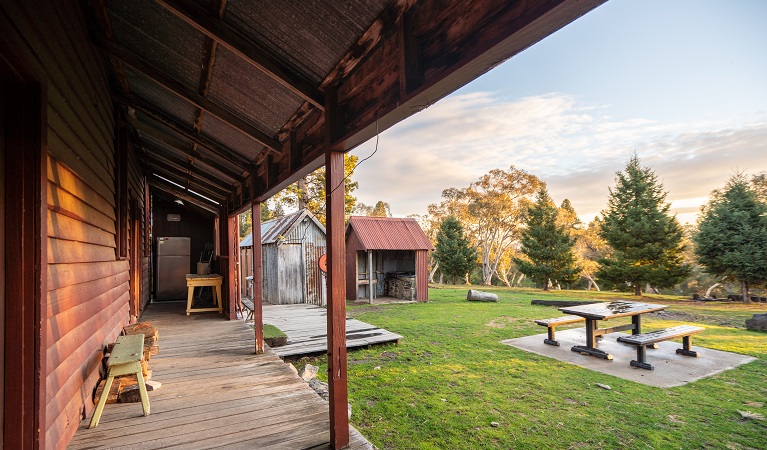 The view from the verandah at The Pines Cottage, Kosciuszko National Park. Photo: Rob Mulally/DPIE