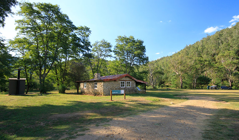 Keebles Hut at Behrs Flat campground, near Geehi, Kosciuszko National Park. Photo: Elinor Sheargold &copy; DPIE