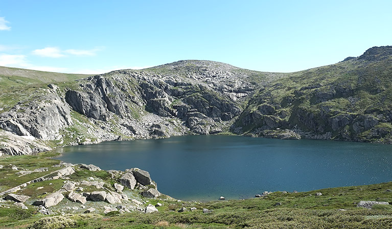 Blue Lake, on Main Range walk in Kosciuszko National Park. Photo: E Sheargold/OEH