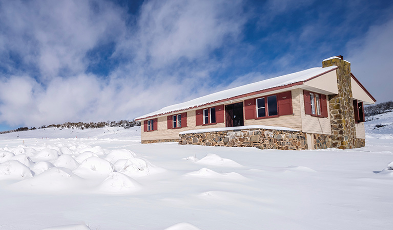 Wolgal Hut in winter, Kosciuszko National Park. Photo: Murray Vanderveer