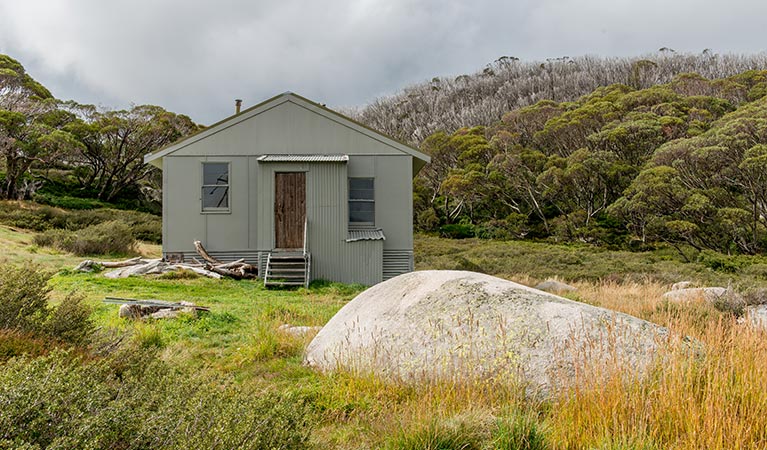 Exterior of Schlink Hut, near Guthega in Kosciuszko National Park. Photo: John Spencer/OEH