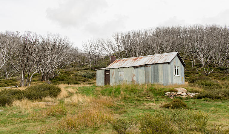 Exterior of White's River Hut along Schlink Pass Road, Kosciuszko National Park. Photo: John Spencer/OEH