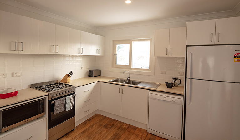 Kitchen in Numbananga Lodge, Kosciuszko National Park. Photo: Murray Vanderveer/OEH