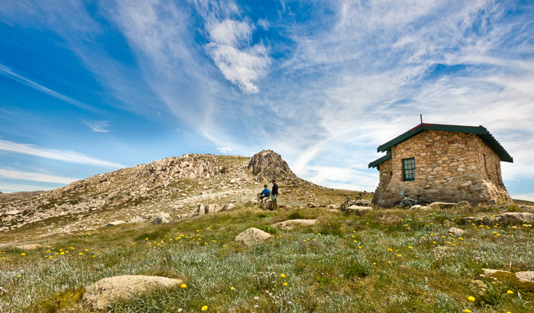 Seamans Hut along the Mount Kosciuszko Summit walk, Kosciuszko National Park. Photo: Murray Vanderveer