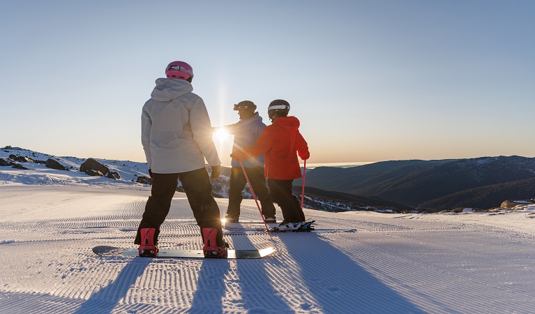 Thredbo sunrise ski sessions, Kosciuszko National Park. Photo: Thredbo Resort