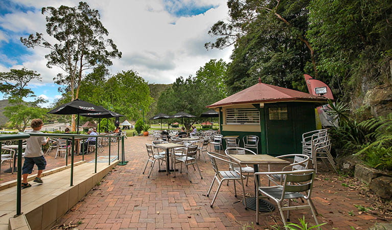 The seating area, Bobbin Head Information Centre, Ku-ring-gai Chase National Park. Photo: Andy Richards