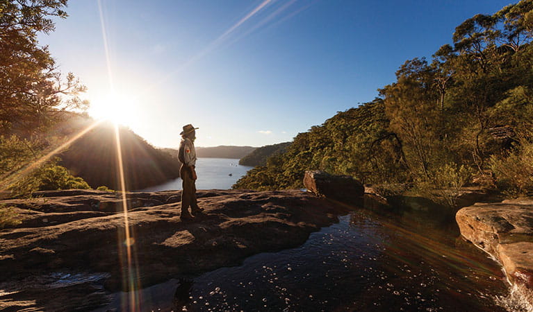 Views over America Bay from the rock platform on America Bay walking track in Ku-ring-gai Chase National Park. Photo: D Finnegan/OEH