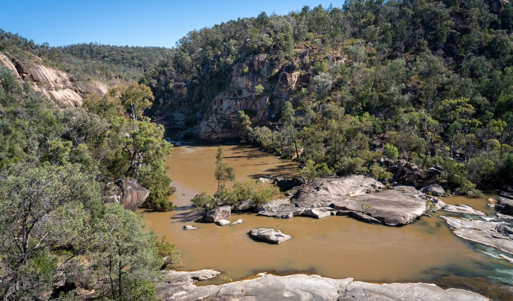 An aerial view of the gorge at Slippery Rock walking track in Kwiambal National Park. Photo &copy; DPE