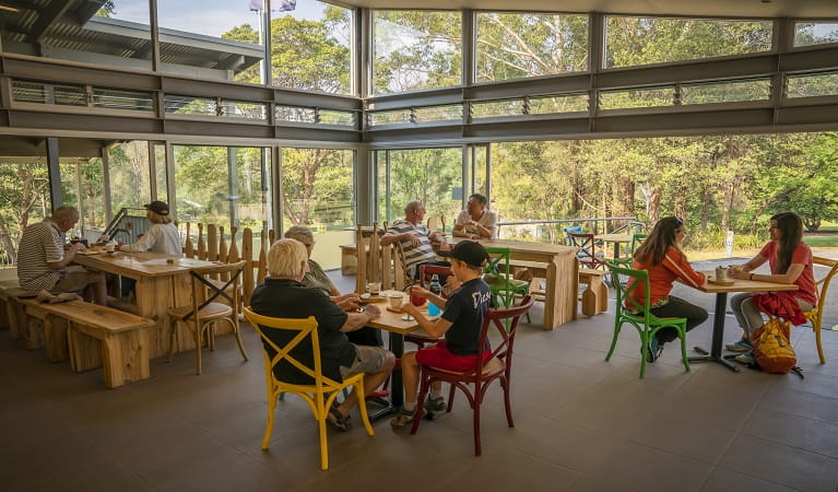 Alfresco dining area at Lane Cove National Park Cafe. Photo: John Spencer &copy; DPIE