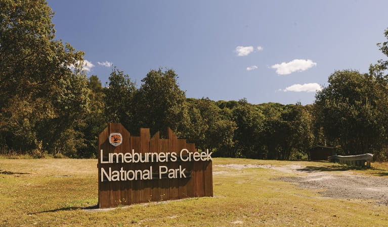 Limeburners Creek National Park sign. Photo: David Finnegan/DPIE