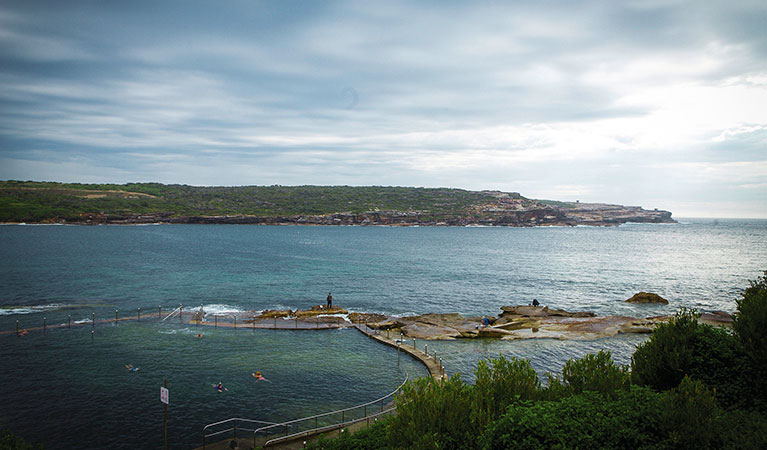 People swimming in the rockpool, Malabar Headland National Park. Photo: Chad Weston/OEH