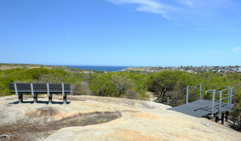 Seat and Malabar views along Western Escarpment walking track, Malabar Headland National Park. Photo: E Sheargold &copy; OEH