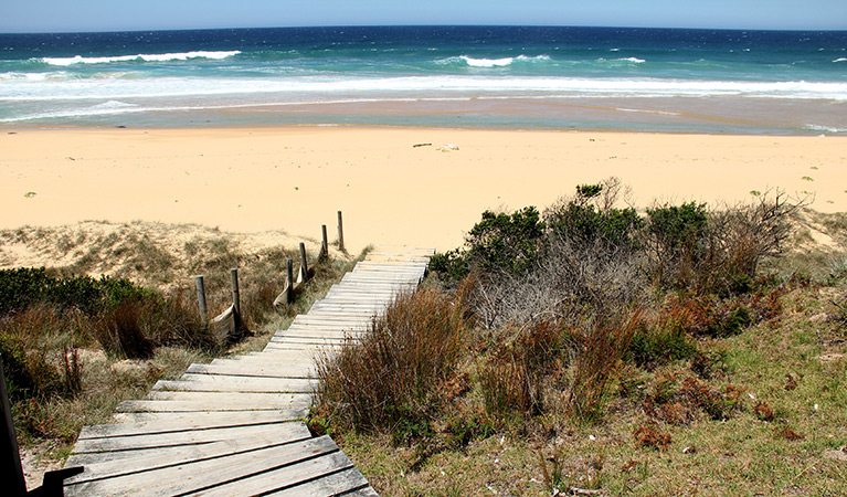 Stairs to Gillards Beach, Mimosa Rocks National Park. Photo: John Yurasek/DPIE