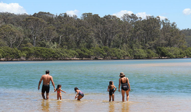 A family in Nelson Lagoon, Mimosa Rocks National Park. Photo: John Yurasek