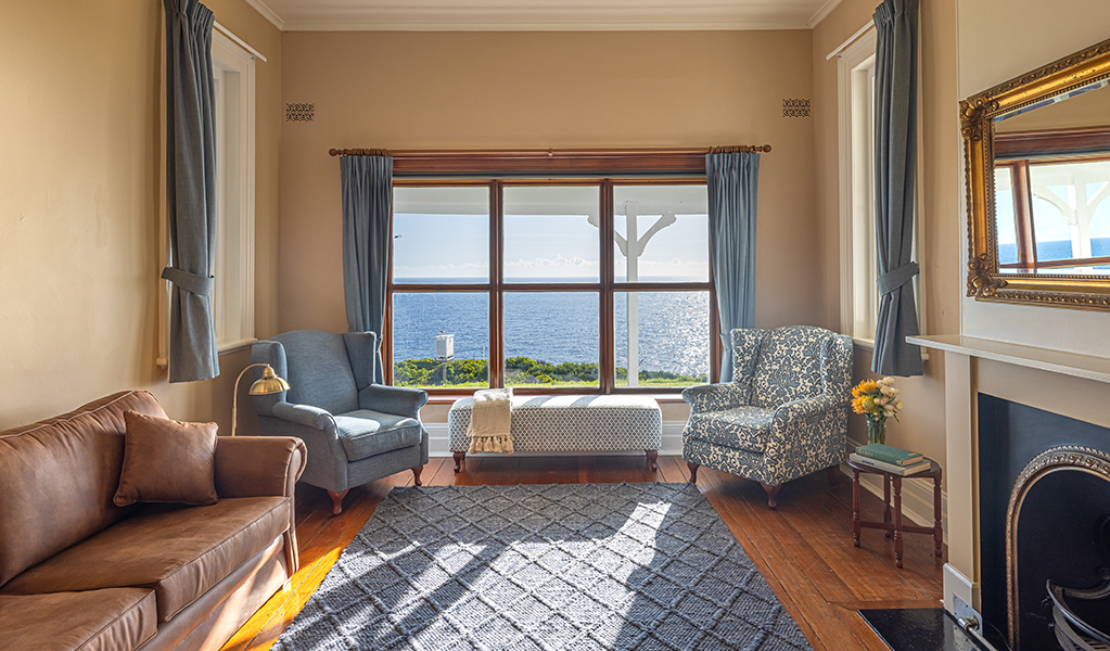 The lounge room in Montague Island Head Lighthouse Keeper's Cottage. Photo &copy; David Rogers/DPE