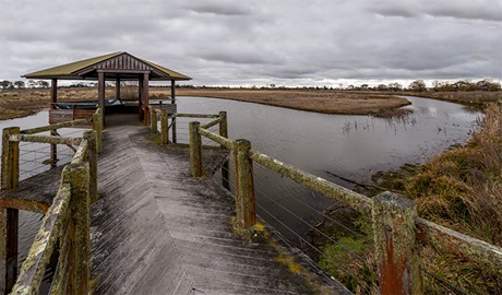 Mother of Ducks Lagoon Nature Reserve birdwatching platform, Mother of Ducks Lagoon Nature Reserve. Photo: John Spencer