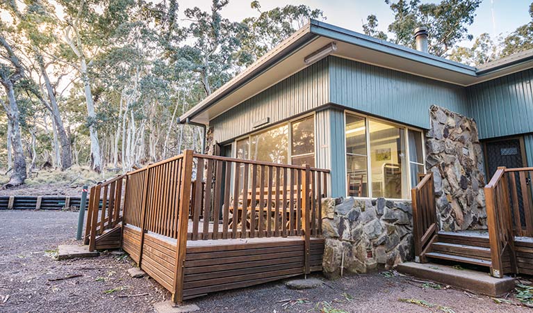 Verandah of Logan cabin, Mount Kaputar National Park. Photo: Simone Cottrell/OEH