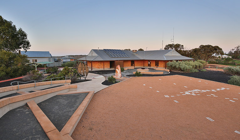 View of Mungo Visitor Centre from the carpark. Mungo National Park. Photo: Corey Brown &copy; OEH and Vision House Photography